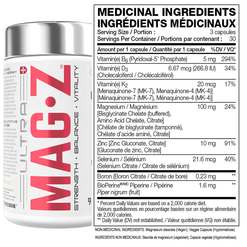 Perfect Sports Ultra Mag - Z – Zinc Magnesium Supplement - Mann Nutrition