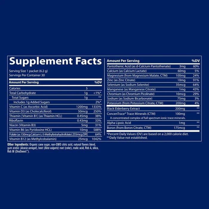 Power Pak Vitamin C Immunity 30 Stick Packs (Tropical Watermelon) - Mann Nutrition