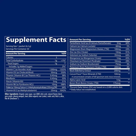 Power Pak Vitamin C Immunity 30 Stick Packs (Tropical Watermelon) - Mann Nutrition