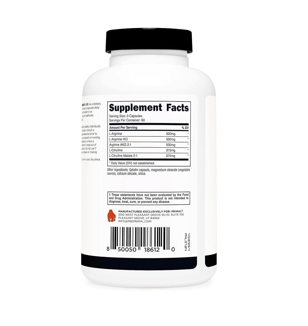 Primal Nitric Oxide Booster - 180 Caps - Mann Nutrition