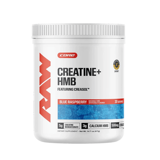 RAW Nutrition Creatine + HMB Powder | 5g Creatine Monohydrate + Recovery Support | 30 Servings - Mann Nutrition