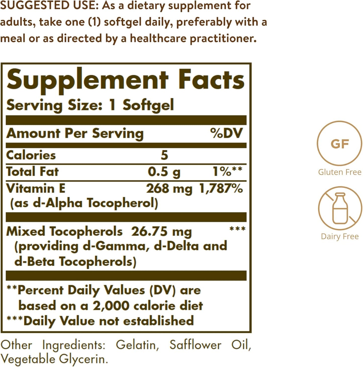 Solgar Vitamin E 268 MG (400 IU) - Mann Nutrition