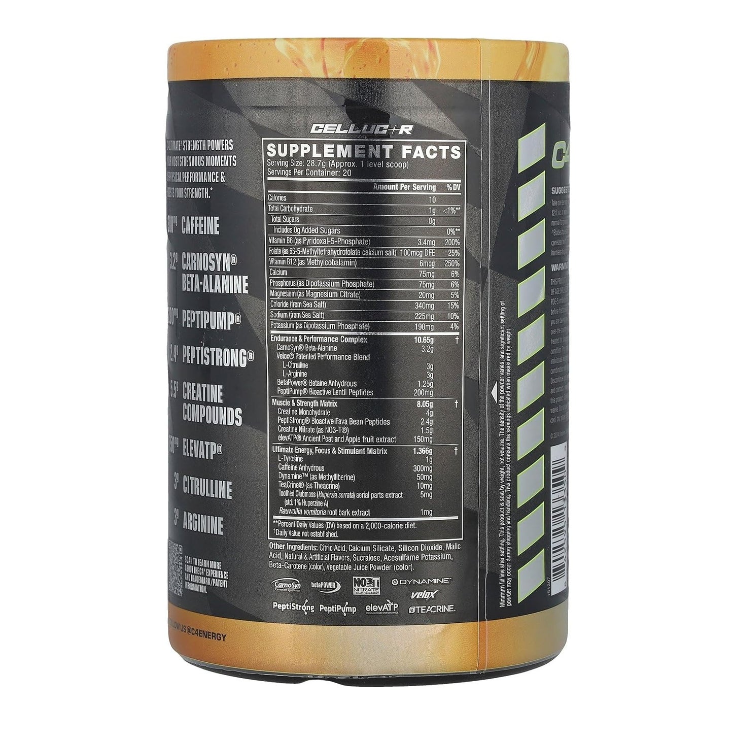 Cellucor C4 Ultimate Strength Pre Workout Powder | Orange | 20 Servings