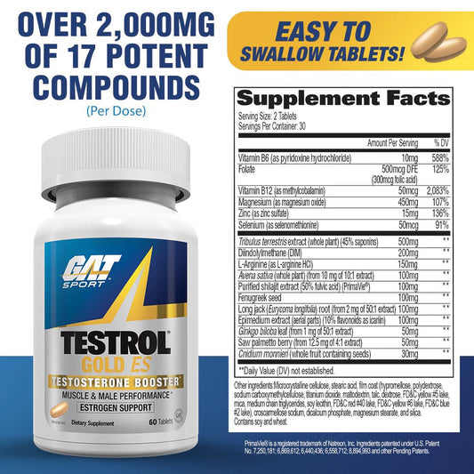 Testrol Gold ES - 60 Tabs - Mann Nutrition