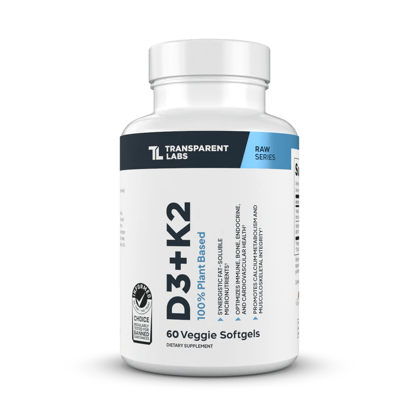 Transparent Labs Vitamin D3 and K2 Softgels | 60 Servings - Mann Nutrition