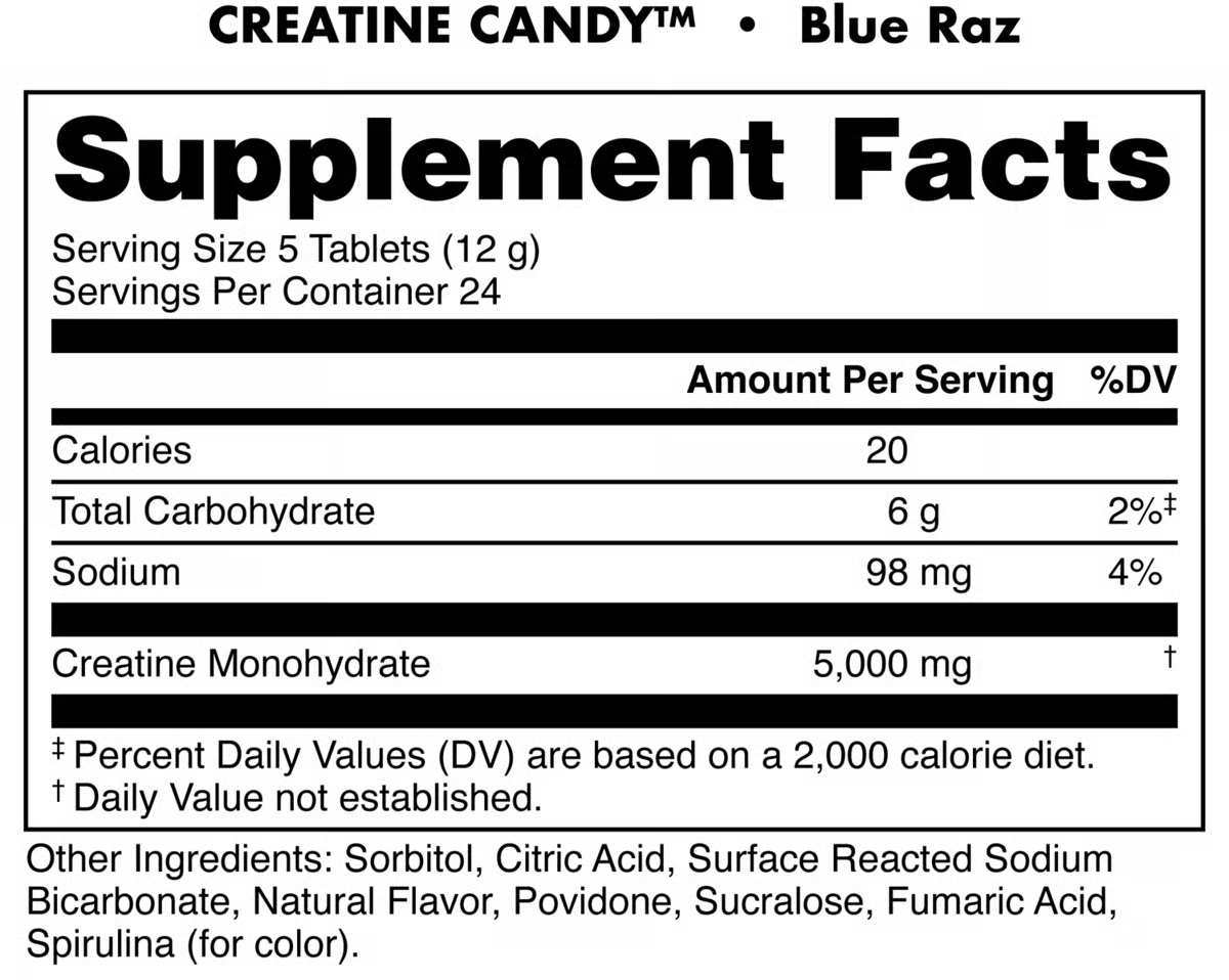 Bucked Up Creatine Candy | 5g Micronized Creatine Monohydrate Chewables