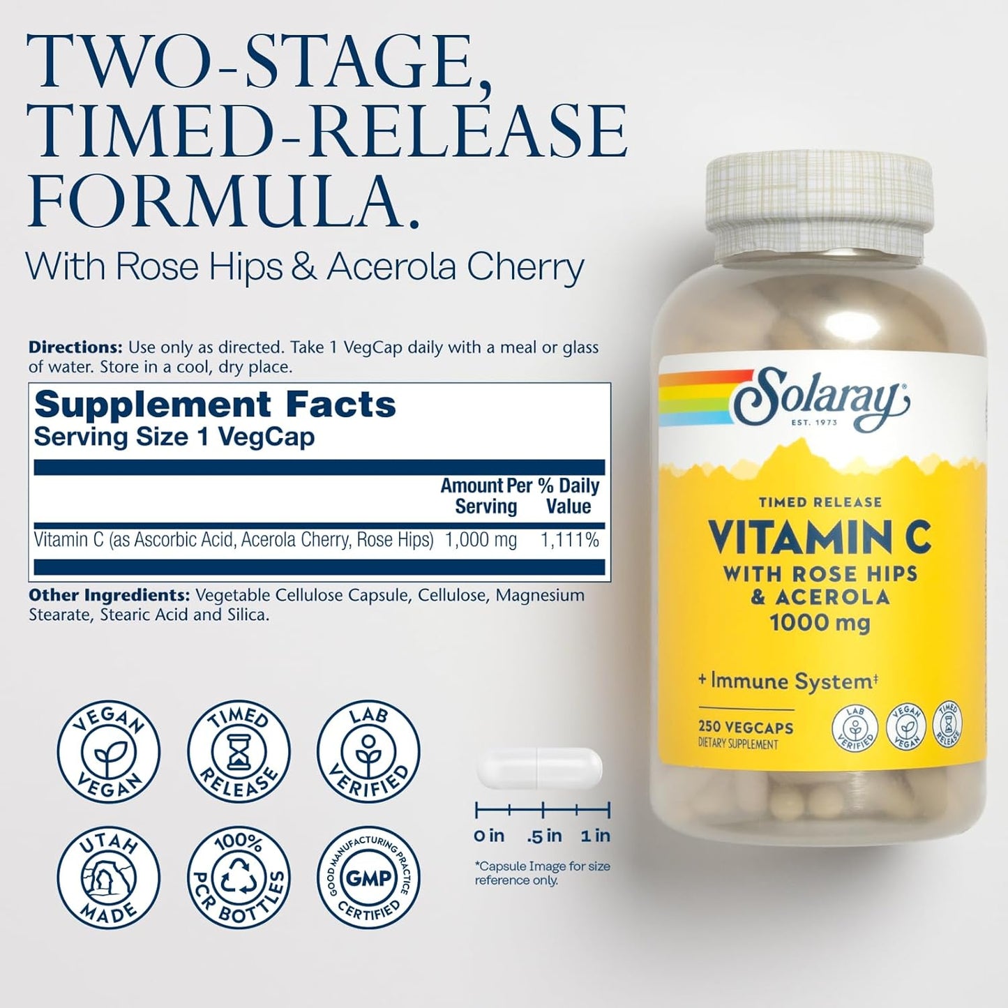 Vitamin C with Rose Hips & Acerola 1000mg - Mann Nutrition