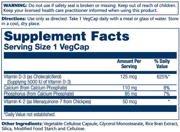 Vitamin D3+ K2 - Mann Nutrition
