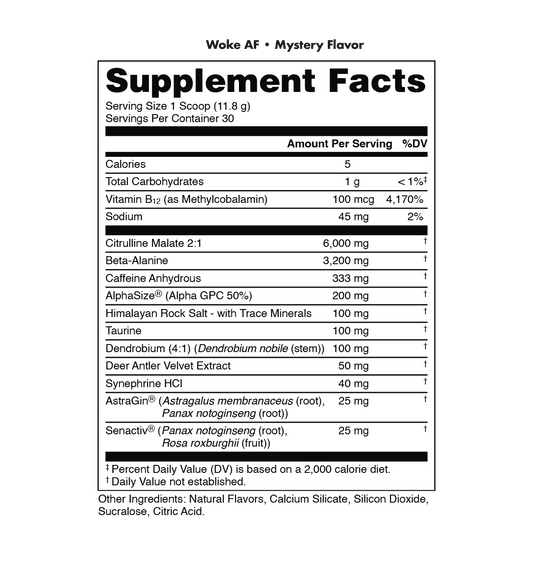 Woke AF - High Stimulant Pre - Workout - Mann Nutrition