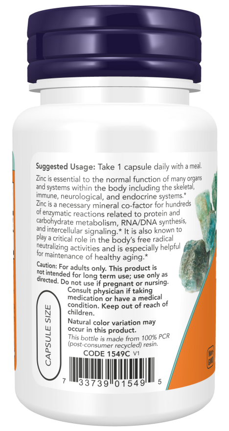 Now Foods Zinc Picolinate 50 mg 60 Veg Capsules