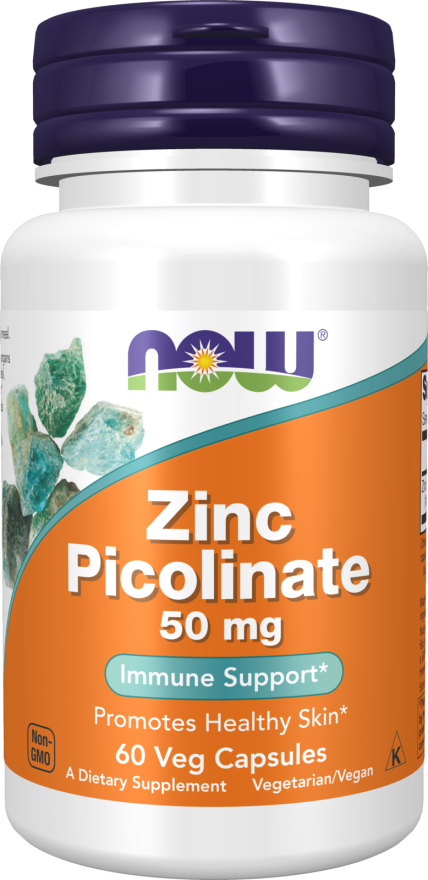 Now Foods Zinc Picolinate 50 mg 60 Veg Capsules