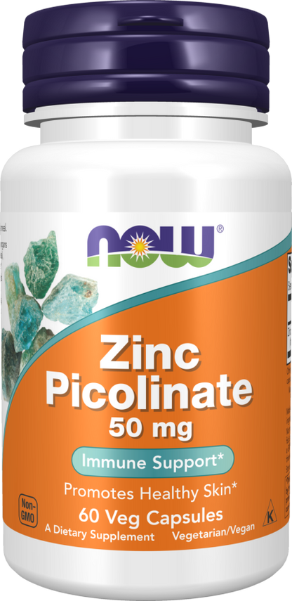 Now Foods Zinc Picolinate 50 mg 60 Veg Capsules