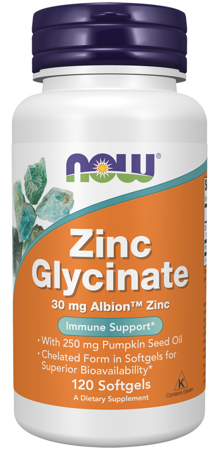 Now Foods Zinc Glycinate 120 Softgels