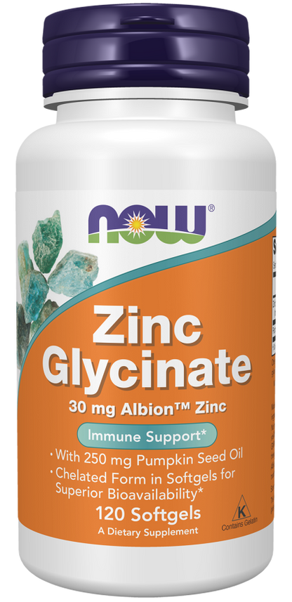 Now Foods Zinc Glycinate 120 Softgels