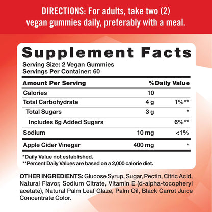 Nature's Truth Apple Cider Vinegar Gummies 400 mg - 120 Gummies