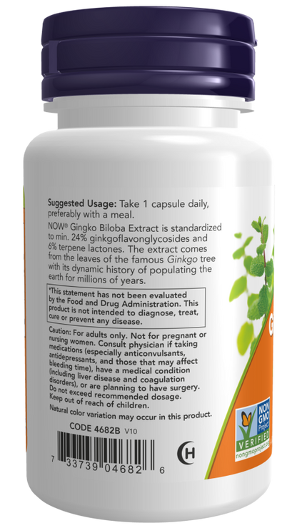 Now Ginkgo Biloba, Double Strength 120 mg Veg Capsules