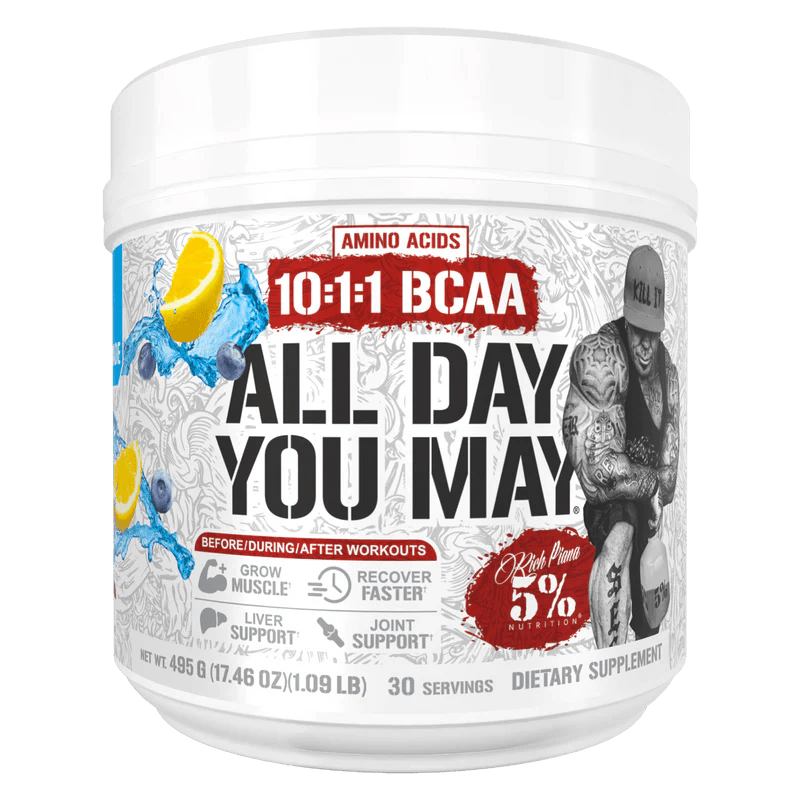 5% Nutrition All Day You May 10:1:1 Ratio BCAA with Joint & Liver Support Blend - Mann Nutrition