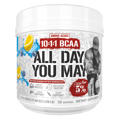 5% Nutrition All Day You May 10:1:1 Ratio BCAA with Joint & Liver Support Blend - Mann Nutrition