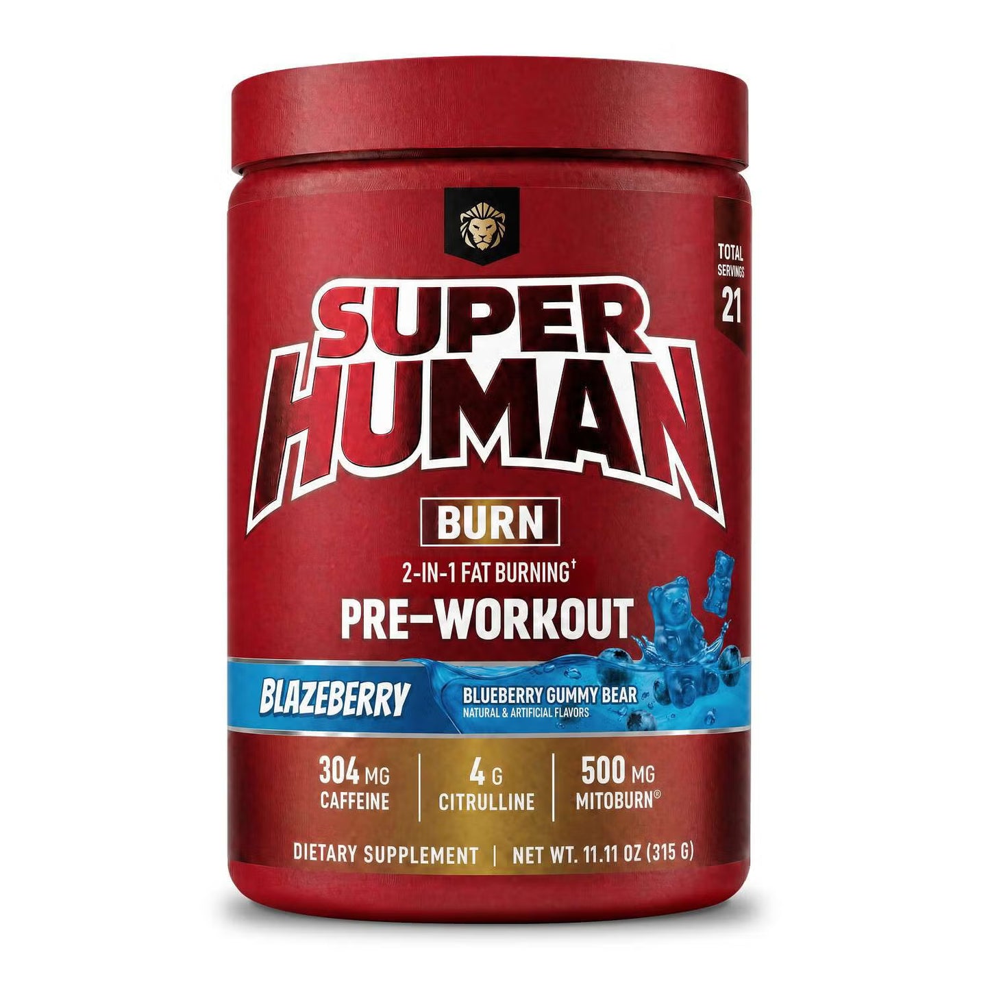 Alpha Lion SUPERHUMAN Burn Pre-Workout – Thermogenic, Energy, Pump & Focus
