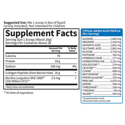 Garden of Life Grass Fed Collagen Peptides Powder Unflavored 28 Servings