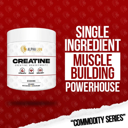 Alpha Lion Creatine Monohydrate – 5g Creatine, Unflavored, 60 Servings