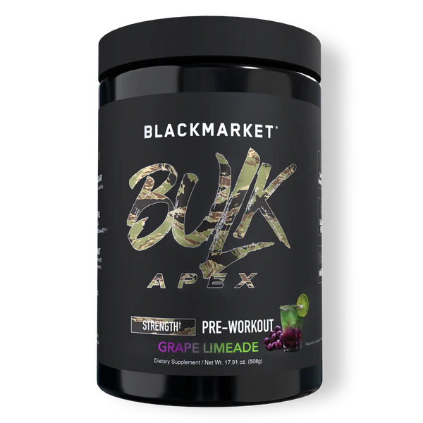 BlackMarket Labs BULK APEX Strength Pre-Workout | 400mg Caffeine | Creatine + HMB | 20 Servings