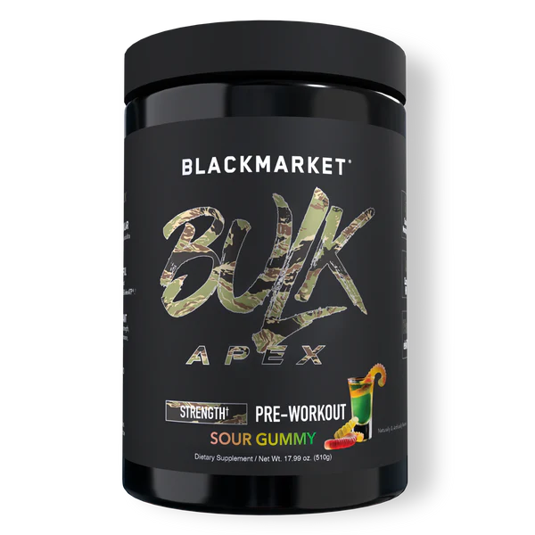 BlackMarket Labs BULK APEX Strength Pre-Workout | 400mg Caffeine | Creatine + HMB | 20 Servings