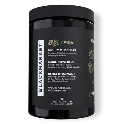 BlackMarket Labs BULK APEX Strength Pre-Workout | 400mg Caffeine | Creatine + HMB | 20 Servings