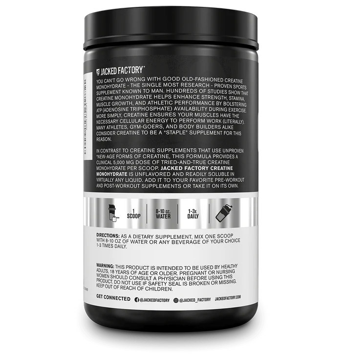 Jacked Factory Creatine Monohydrate Powder | 5g Micronized Creatine