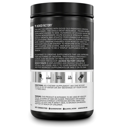 Jacked Factory Creatine Monohydrate Powder | 5g Micronized Creatine