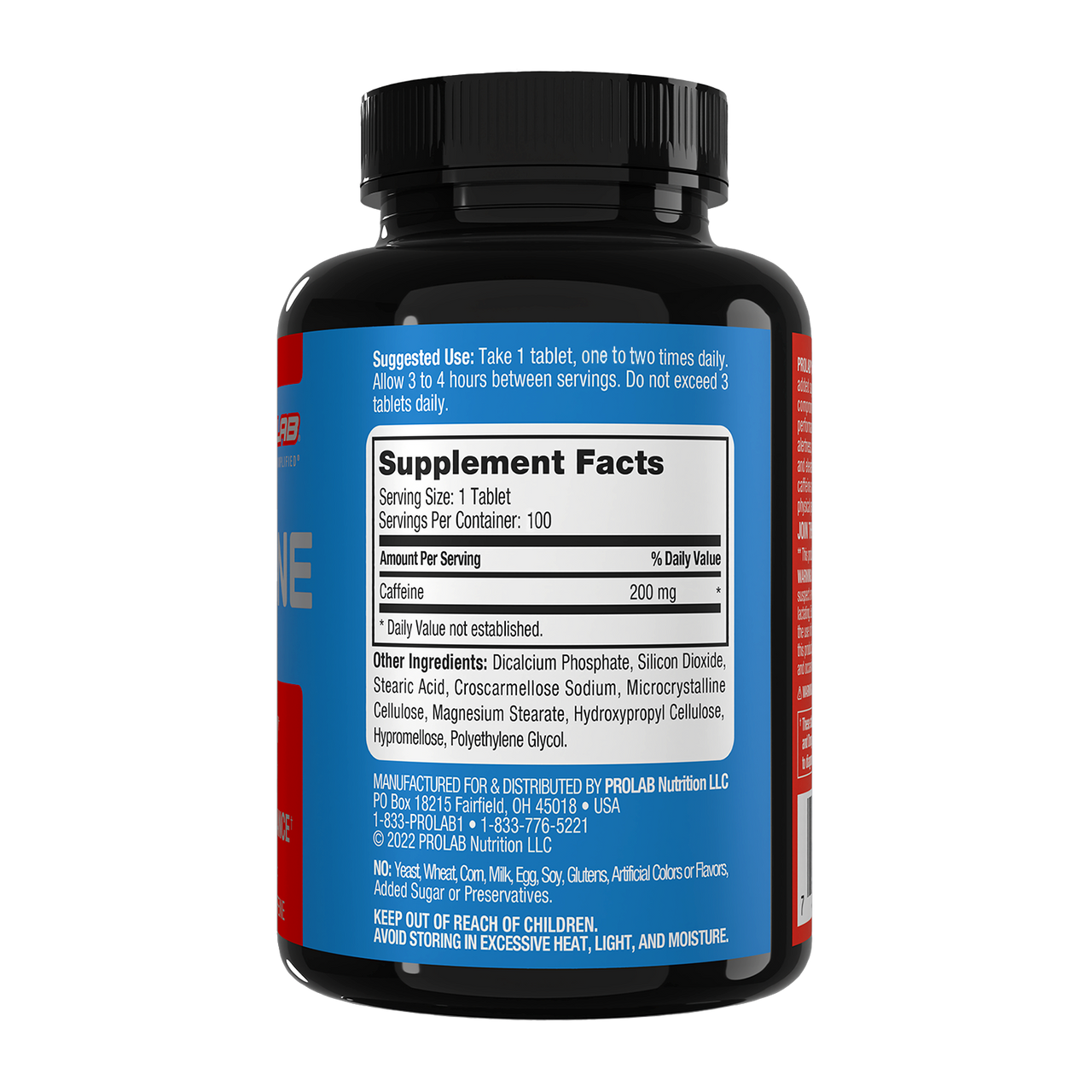 Prolab Nutrition Caffeine Energy Support, Zero Calories, Reduced Fatigue, Extra Strength Energy 200mg