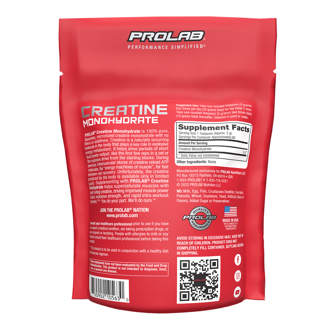 Prolab Nutrition Micronized Creatine Monohydrate Powder