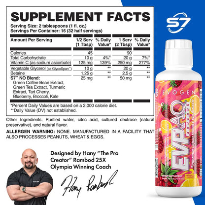 Evogen EVP AQ Liquid Glycerol – Hydration & Pump Formula – 16 Servings