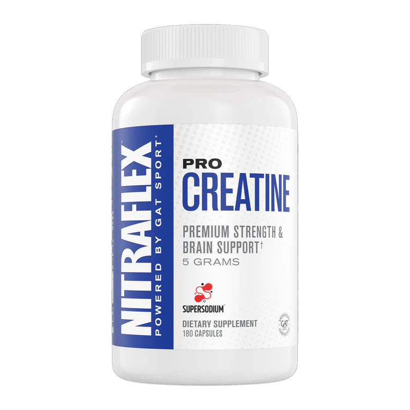 GAT Sport Nitraflex PRO Creatine | 5g Creatine Monohydrate + Super Sodium™ | 180 Capsules