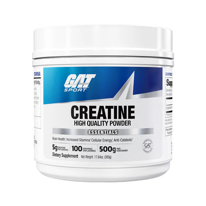 GAT Sport Creatine Monohydrate Powder | 100% Pure Micronized Creatine | Unflavored - 100 Servings