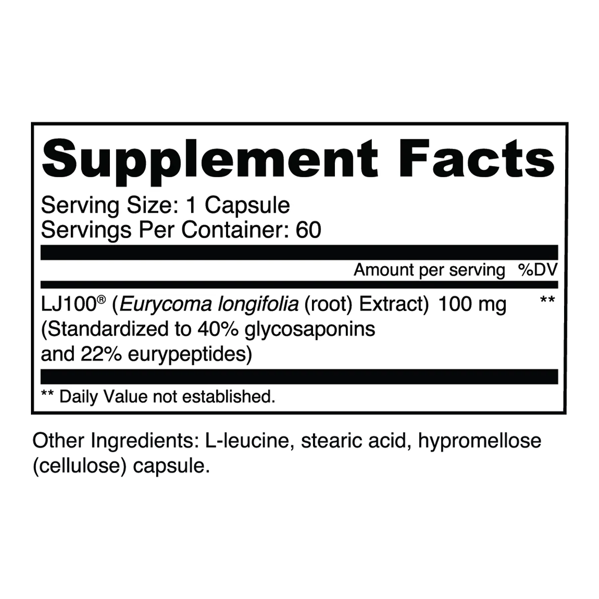 Transparent Labs LJ100® Tongkat Ali -60 Caps