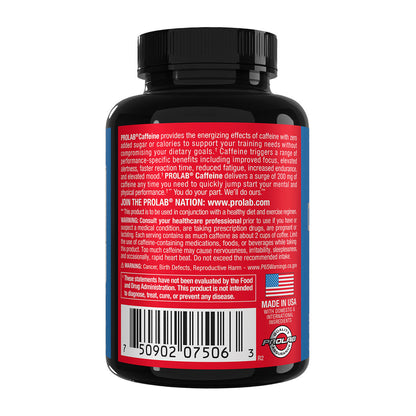 Prolab Nutrition Caffeine Energy Support, Zero Calories, Reduced Fatigue, Extra Strength Energy 200mg
