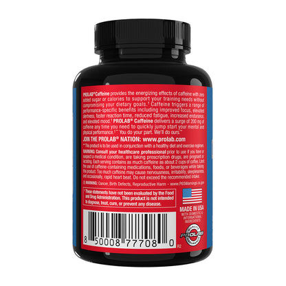 Prolab Nutrition Caffeine Energy Support, Zero Calories, Reduced Fatigue, Extra Strength Energy 200mg