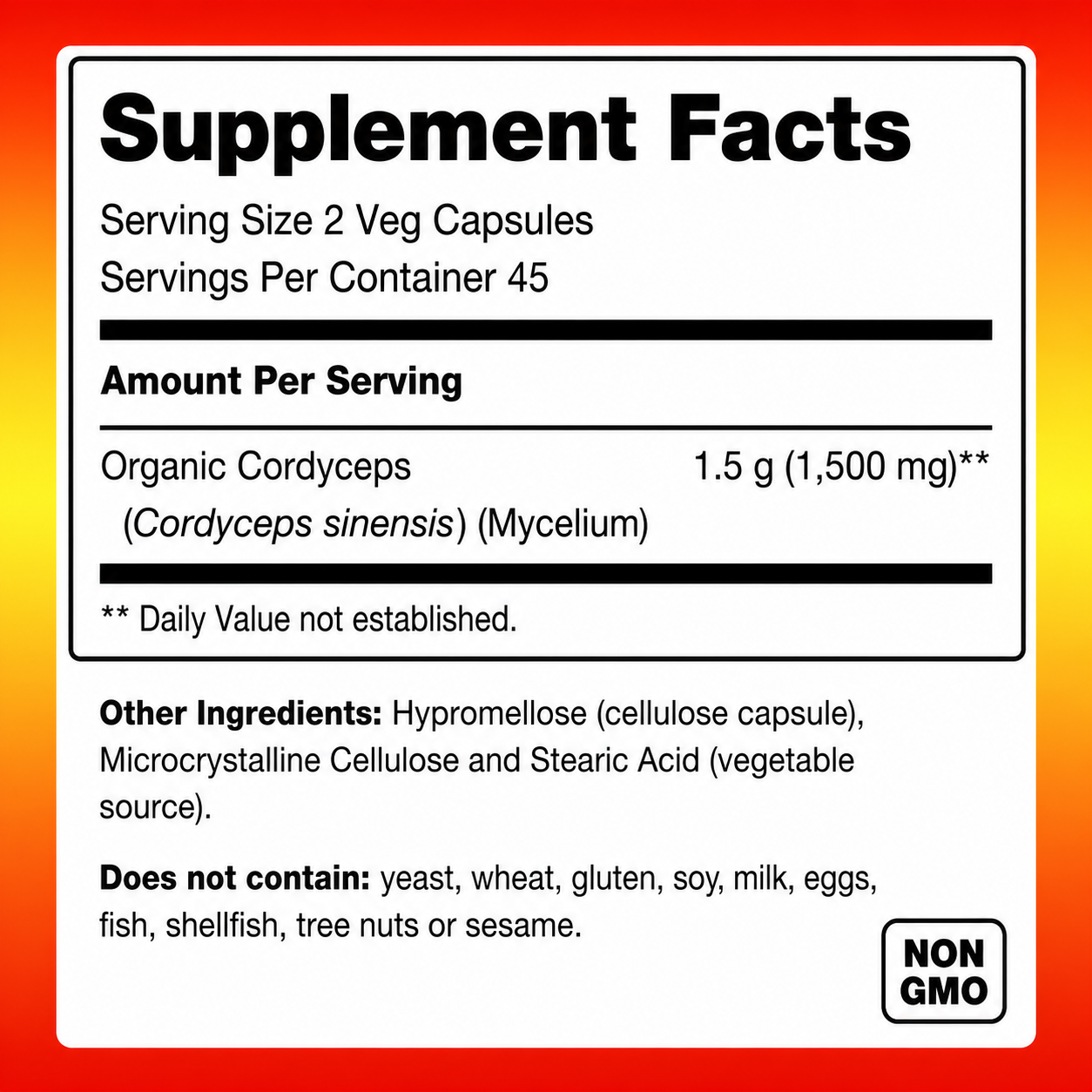 Penta Vitals Cordyceps 750 mg  90 Veg Caps