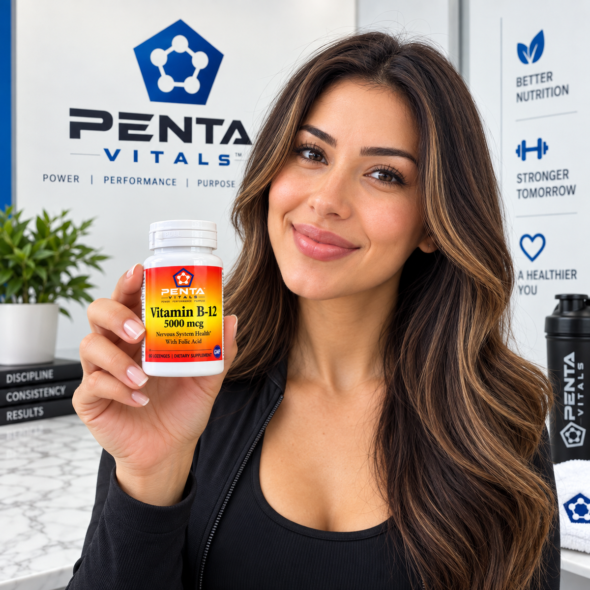 Penta Vitals Vitamin B-12 5000 mcg with Folic Acid – 60 Lozenges