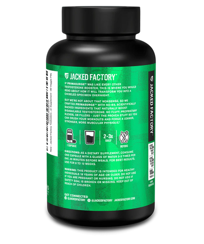 Jacked Factory PrimaSurge | Natural Testosterone Booster 60 Caps