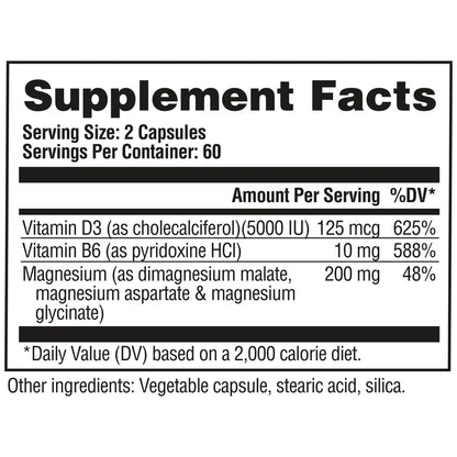 GAT Sport Nitraflex Pro Magnesium | High Absorption Magnesium Complex with Vitamin D3 & B6 | 120 Veggie Capsules