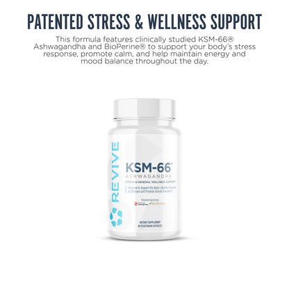 Revive Ashwagandha KSM-66 | Stress, Mood & Sleep Support | 60 Vegan Capsules