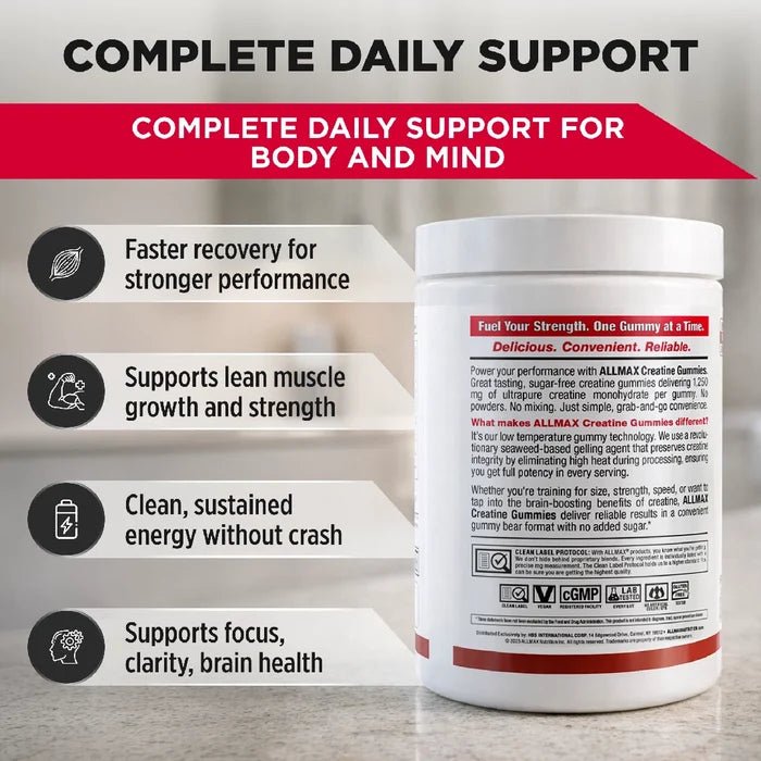ALLMAX Creatine Gummies | 5g Creatine | Sugar-Free - Mann Nutrition