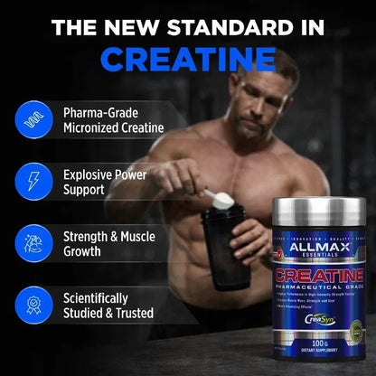 ALLMAX Creatine Monohydrate Powder – 100% Pure Micronized Creatine, 5g Per Serving - Mann Nutrition