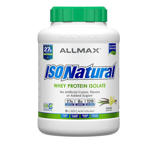 ALLMAX IsoNatural Pure Whey Protein Isolate 5 lbs - Vanilla  - Mann Nutrition
