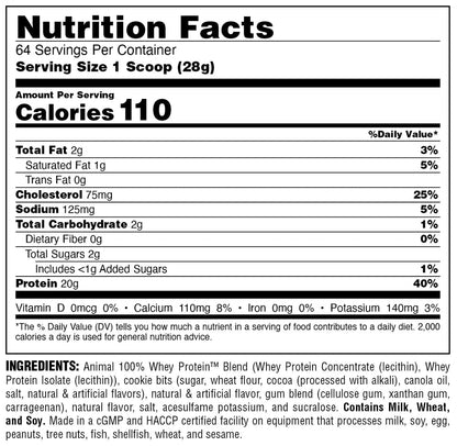 Animal 100% Whey Protein – 4 lb| Cookies & Cream Flavor - Mann Nutrition