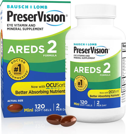 Bausch + Lomb PreserVision AREDS 2 Formula Eye Vitamin 120 Softgels  - Mann Nutrition