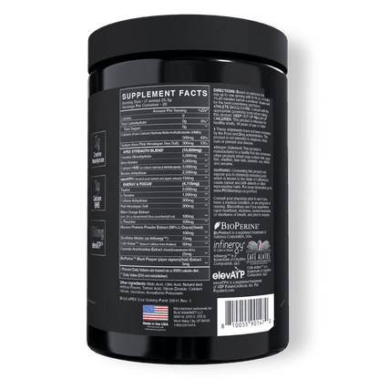 BlackMarket Labs BULK APEX Strength Pre-Workout | 400mg Caffeine | Creatine + HMB | 20 Servings - Mann Nutrition