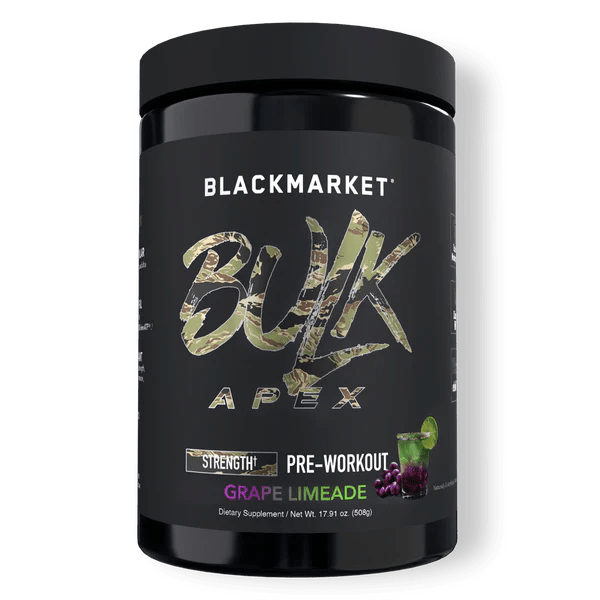 BlackMarket Labs BULK APEX Strength Pre-Workout | 400mg Caffeine | Creatine + HMB | 20 Servings - Mann Nutrition